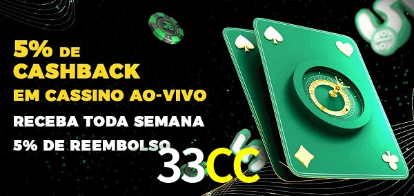 Promoções do cassino ao Vivo 33CC